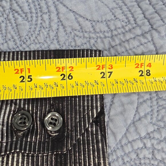 PRONTI BY PHITA MENS 4XL BLACK AND SILVER LONG SLEEVE SHIRT WITH EMBROIDERY - Picture 10 of 11